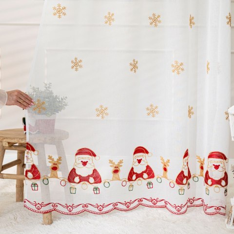 NOELLE Firanka haftowana, wysokość 280cm, kolor 001 biały 626622/000/001/000280/1