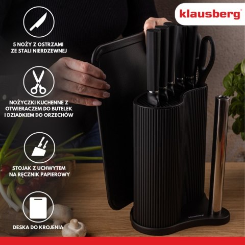 ZESTAW NOŻY I DESEK KUCHENNYCH W STOJAKU KLAUSBERG KB-7980