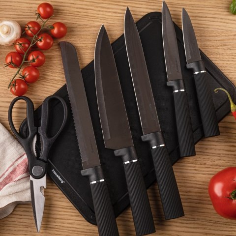 ZESTAW NOŻY W STOJAKU Z DESKĄ I CHWYTEM NA RĘCZNIK KLAUSBERG KB-7978