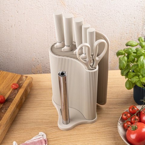 ZESTAW NOŻY W STOJAKU Z DESKĄ I CHWYTEM NA RĘCZNIK KLAUSBERG KB-7979