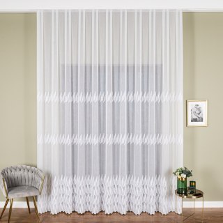 Firanka haftowana na metry FH0034 wysokość 285 cm kolor biały