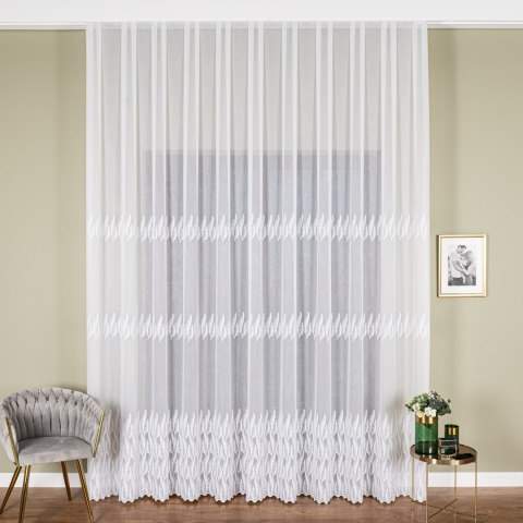 Firanka haftowana na metry FH0034 wysokość 285 cm kolor biały