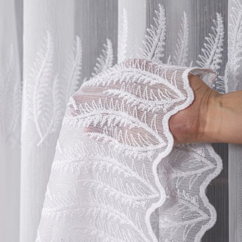 Firanka haftowana na metry FH0034 wysokość 285 cm kolor biały