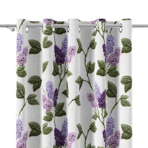 KWIATY BZU Z EFEKTEM WYSZYWANIA Tkanina dekoracyjna typu MILAS, szerokość 150cm, kolor 001 biały D00327/MIL/001/150000/1