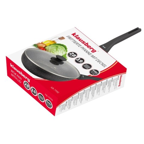 PATELNIA MARMURKOWA GŁĘBOKA WOK 28cm Z POKRYWĄ KLAUSBERG 28cm KB-7990