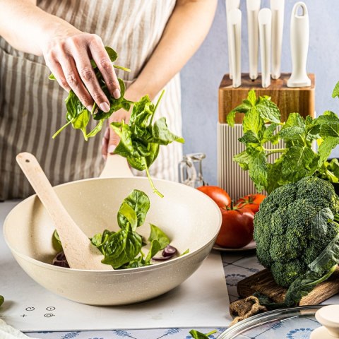 PATELNIA MARMURKOWA GŁĘBOKA WOK 28cm Z POKRYWĄ KLAUSBERG 28cm KB-7991