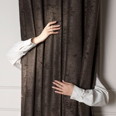 SOFT Tkanina dekoracyjna, wysokość 285cm, kolor 009 ciemny chłodny brązowy TD0035/TDP/009/000285/1