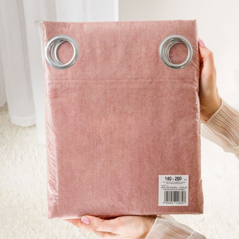 SOFT Zasłona gotowa na przelotkach, szerokość 140cm x wysokość 260cm, kolor 022 jasny szary TD0035/ZGP/022/140260/1