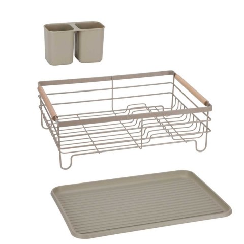 SUSZARKA DO NACZYŃ Z OCIEKACZEM I TACĄ E-8189 BEŻOWA