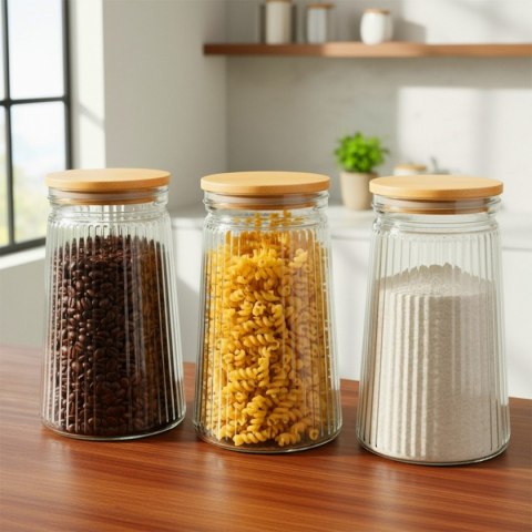 SZKLANY POJEMNIK KUCHENNY NA PRODUKTY SYPKIE 1L 229247