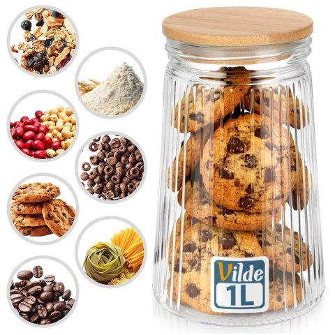 SZKLANY POJEMNIK KUCHENNY NA PRODUKTY SYPKIE 1L 229247
