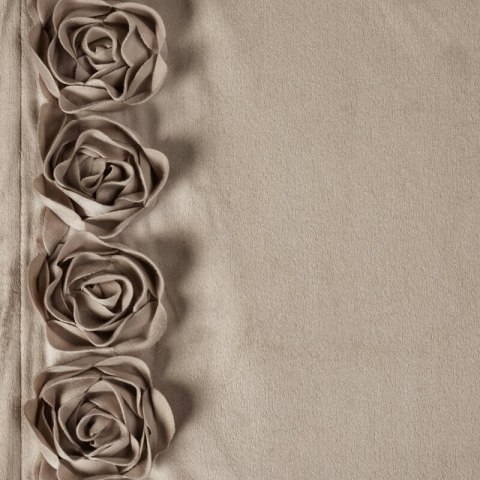 ZASŁONA GOTOWA ROSES 14 NA TAŚMIE 140 X 270 CM CIEMNOBEŻOWY