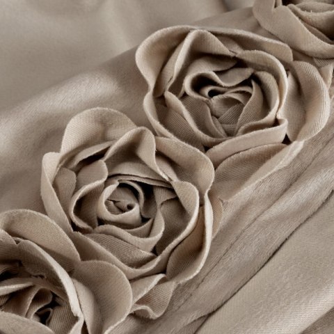 ZASŁONA GOTOWA ROSES 14 NA TAŚMIE 140 X 270 CM CIEMNOBEŻOWY
