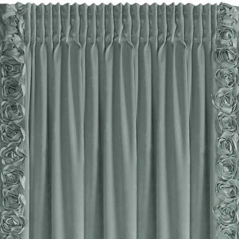 ZASŁONA GOTOWA ROSES 14 NA TAŚMIE 140 X 270 CM MIĘTOWY