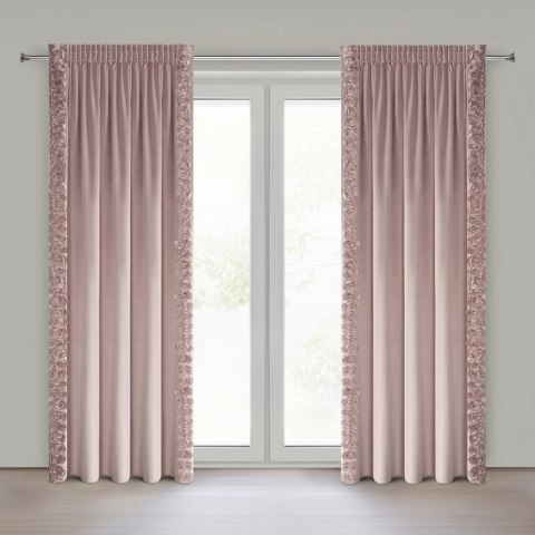 ZASŁONA GOTOWA ROSES 14 NA TAŚMIE 140 X 270 CM PUDROWY