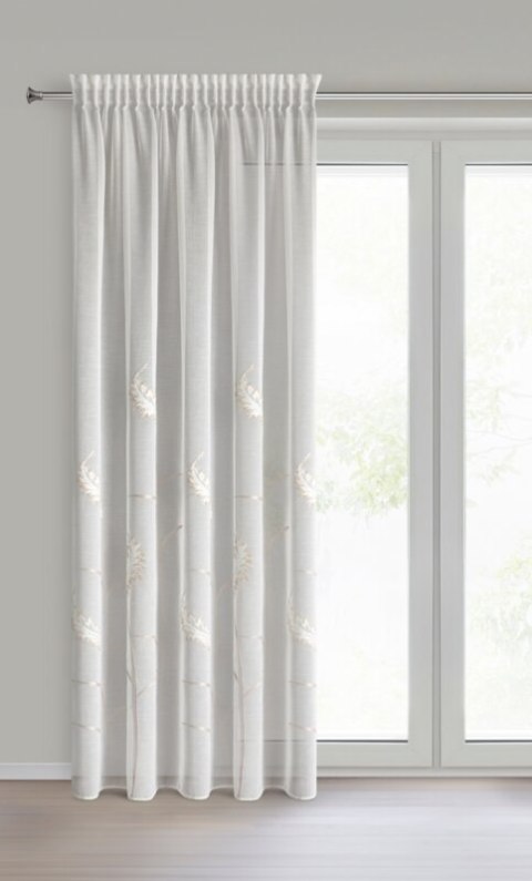 FIRANA GOTOWA AURELIA NA TAŚMIE 140 X 270 CM KREMOWY