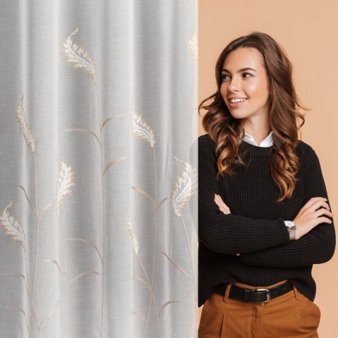 FIRANA GOTOWA AURELIA NA TAŚMIE 140 X 270 CM KREMOWY