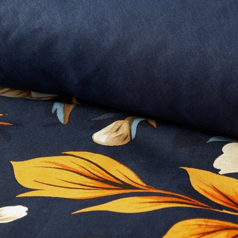 KOMPLET POŚCIELI BAWEŁNIANEJ FIORA 220 X 200 CM GRANATOWY
