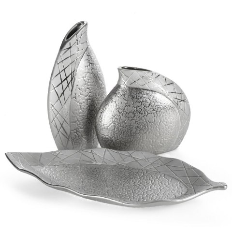 PATERA DEKORACYJNA ALIRA (01) 41 X 19 X 4 CM SREBRNY