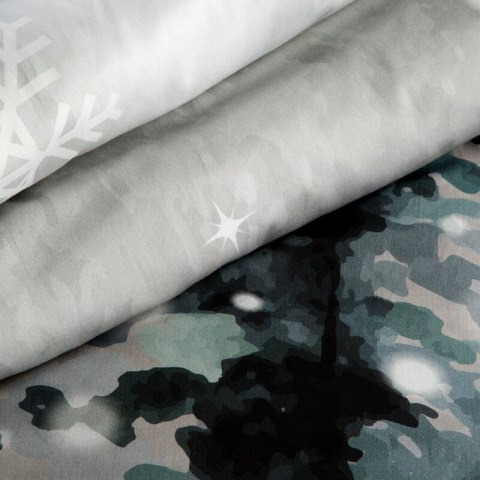 ŚWIĄTECZNY KOMPLET POŚCIELI FOREST 160 X 200 CM JASNOSZARY