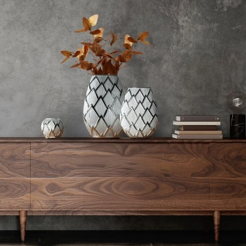 WAZON DEKORACYJNY SAELA (02) 25 X 11 X 34 CM SREBRNY