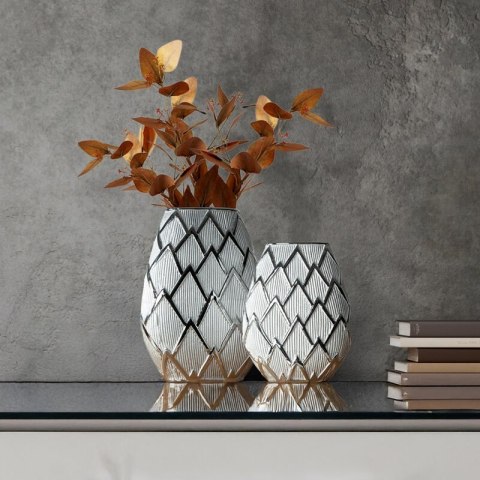 WAZON DEKORACYJNY SAELA (02) 25 X 11 X 34 CM SREBRNY