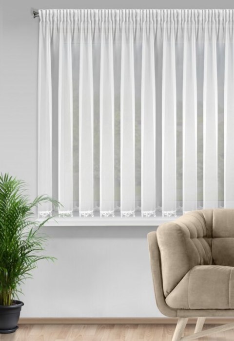 FIRANA GOTOWA LILI NA TAŚMIE 400 X 145 CM BIAŁY