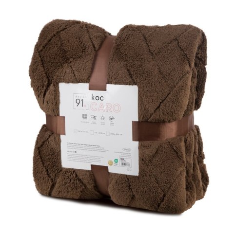 KOC D91 CARO 200 X 220 CM CIEMNOBRĄZOWY