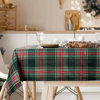 OBRUS ŚWIĄTECZNY AURORA 140 X 200 CM CZERWONY