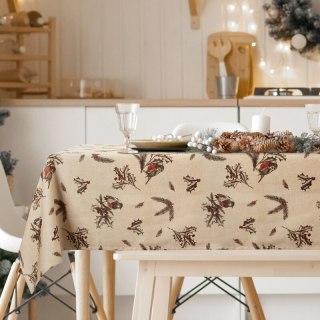 OBRUS ŚWIĄTECZNY MELODY 140 X 180 CM BEŻOWY