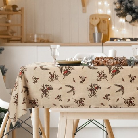 OBRUS ŚWIĄTECZNY MELODY 140 X 180 CM BEŻOWY