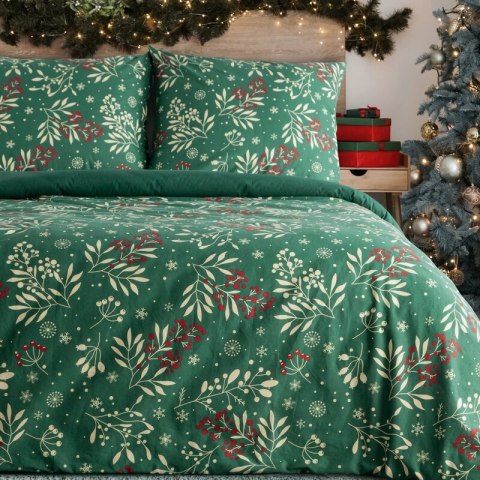ŚWIĄTECZNY KOMPLET POŚCIELI CRISTIAN 160 X 200 CM BUTELKOWY ZIELONY