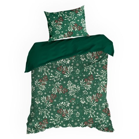 ŚWIĄTECZNY KOMPLET POŚCIELI CRISTIAN 160 X 200 CM BUTELKOWY ZIELONY
