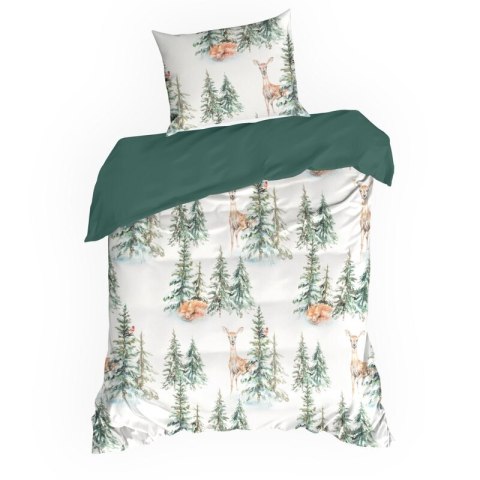 ŚWIĄTECZNY KOMPLET POŚCIELI DEER 140 X 200 CM BIAŁY