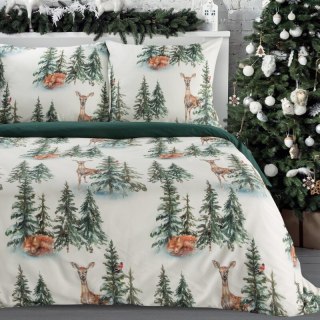 ŚWIĄTECZNY KOMPLET POŚCIELI DEER 220 X 200 CM BIAŁY