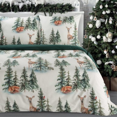 ŚWIĄTECZNY KOMPLET POŚCIELI DEER 220 X 200 CM BIAŁY