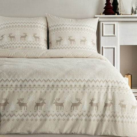 ŚWIĄTECZNY KOMPLET POŚCIELI LUKE 140 X 200 CM BEŻOWY