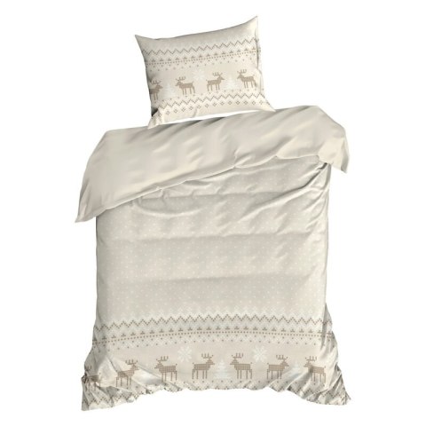 ŚWIĄTECZNY KOMPLET POŚCIELI LUKE 160 X 200 CM BEŻOWY