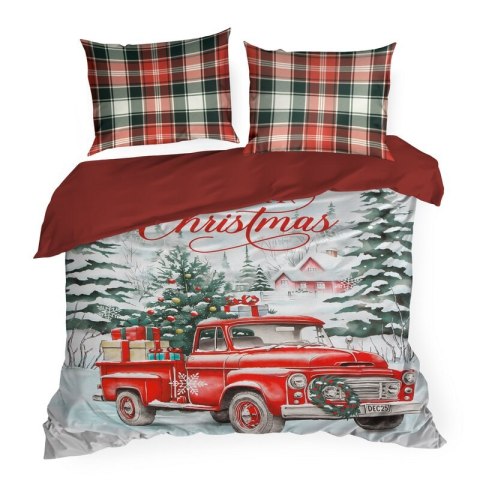 ŚWIĄTECZNY KOMPLET POŚCIELI XMAS 140 X 200 CM CZERWONY