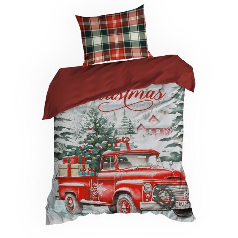 ŚWIĄTECZNY KOMPLET POŚCIELI XMAS 140 X 200 CM CZERWONY