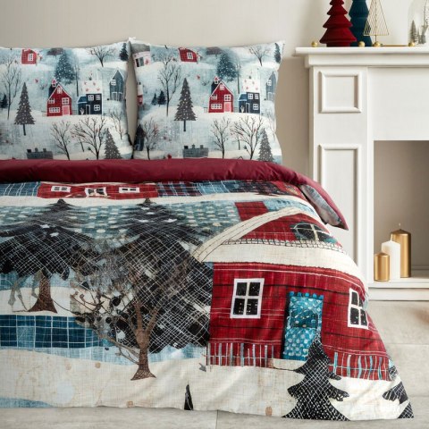 ŚWIĄTECZNY KOMPLET POŚCIELI NIKO 140 X 200 CM CZERWONY