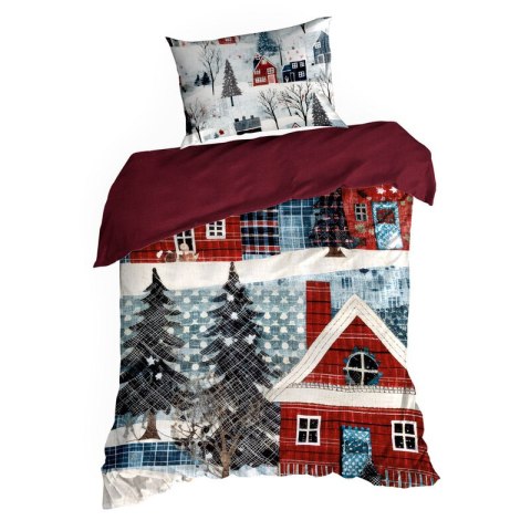 ŚWIĄTECZNY KOMPLET POŚCIELI NIKO 220 X 200 CM CZERWONY