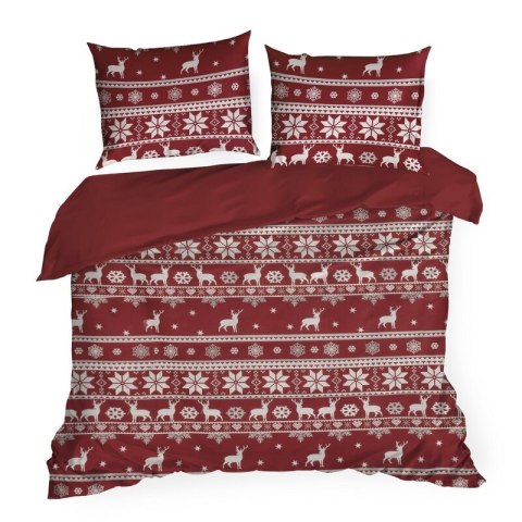 ŚWIĄTECZNY KOMPLET POŚCIELI OSLO 140 X 200 CM CZERWONY