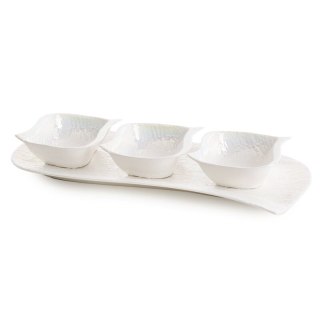 PATERA DEKORACYJNA NINA (02) 18 X 41 X 6.5 CM PERŁOWY