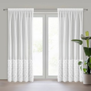 ZASŁONA GOTOWA ROSES 2 NA TAŚMIE 140 X 270 CM BIAŁY