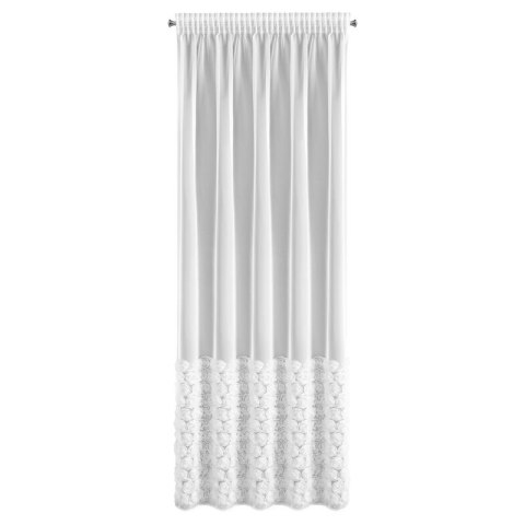 ZASŁONA GOTOWA ROSES 2 NA TAŚMIE 140 X 270 CM BIAŁY