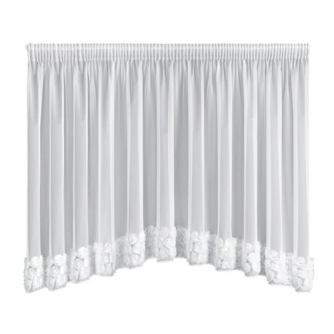 ZASŁONA GOTOWA ROSES 4 NA TAŚMIE 400 X 160 CM BIAŁY