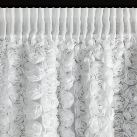 ZASŁONA GOTOWA ROSES 6 NA TAŚMIE 140 X 270 CM BIAŁY
