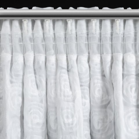 ZASŁONA GOTOWA ROSES 6 NA TAŚMIE 140 X 270 CM BIAŁY