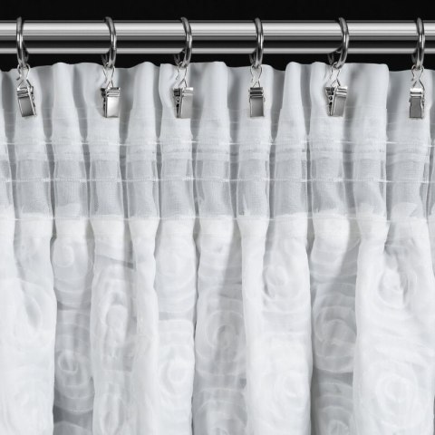 ZASŁONA GOTOWA ROSES 6 NA TAŚMIE 140 X 270 CM BIAŁY